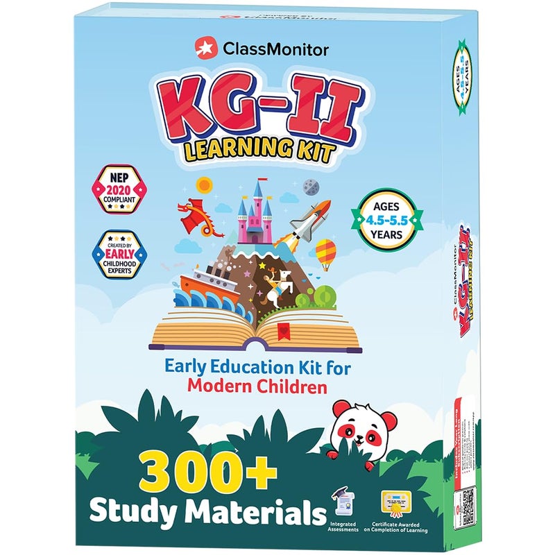 ClassMonitor KG 2 Annual Learning Kit for Kids 4 5 6 Years | 300+ Worksheets, Flashcards, DIY Activities | English, Math, Rhymes, Stories & Brain Games | Educational Gift Pack for Preschoolers - Image 1