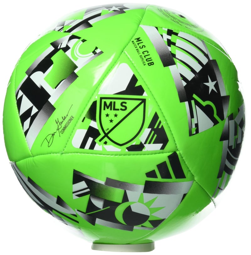 adidas MLS Club Soccer Ball, Solar Green/Black/White, 4 - Image 1