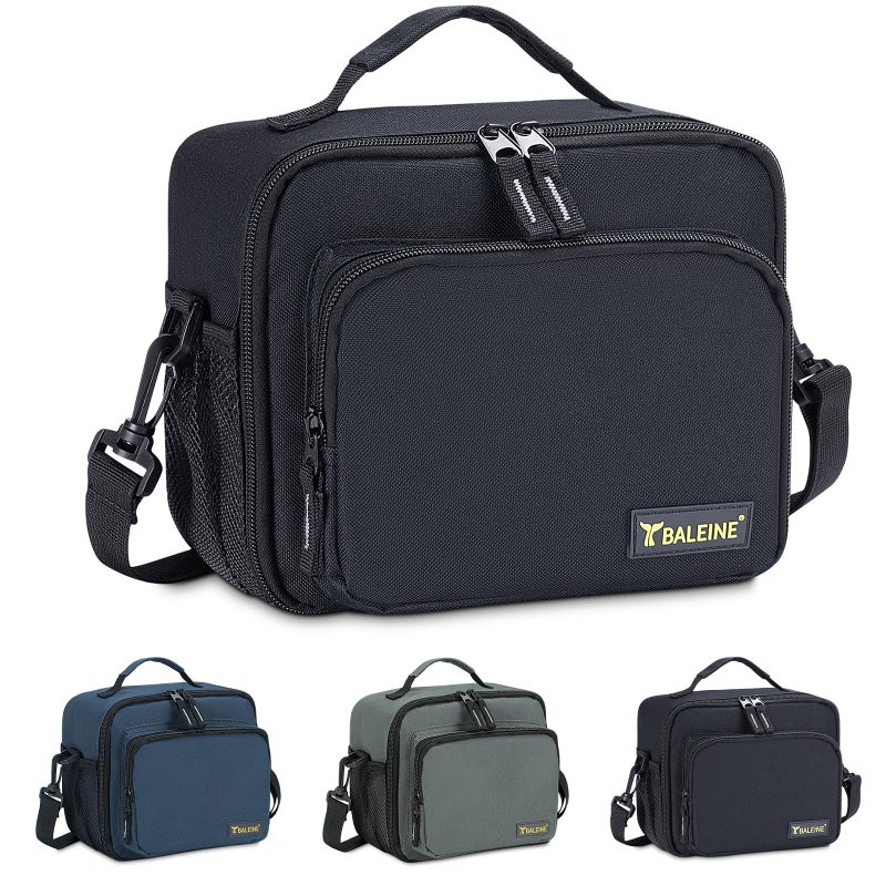 BALEINE Insulated Lunch Bag for Men Women, Leakproof Cooler Bag with Adjustable Shoulder Strap for Work Picnic, Lunch Box for Women Men (Small, Black) - Image 1