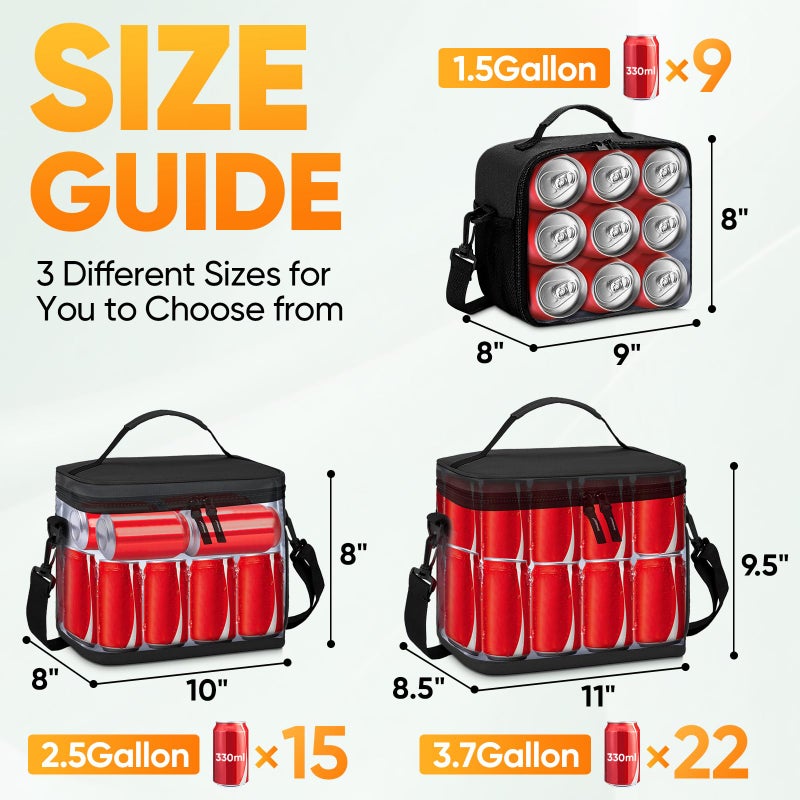 BALEINE Insulated Lunch Bag for Men Women, Leakproof Cooler Bag with Adjustable Shoulder Strap for Work Picnic, Lunch Box for Women Men (Small, Black) - Image 4