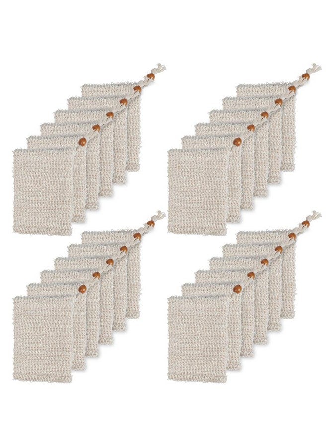 BUYGO Uygoo 30 Pack Soap Exfoliating Bag Natural Soap Saver Hand Made Sisal Mesh Soap Bag Bar Soap Bag With Drawstring For Bath & Shower Use - Image 2