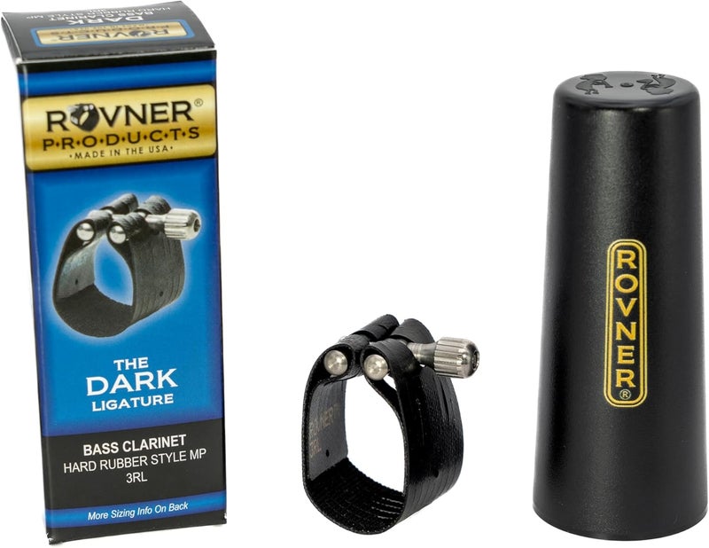 Rovner Ligature & Plastic Cap for Bass Clarinet - Dark Ligature for Hard Rubber Mouthpiece (3RL) - Image 1