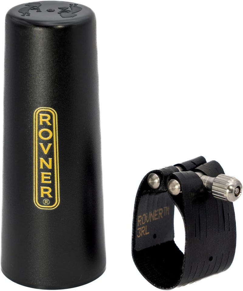 Rovner Ligature & Plastic Cap for Bass Clarinet - Dark Ligature for Hard Rubber Mouthpiece (3RL) - Image 2