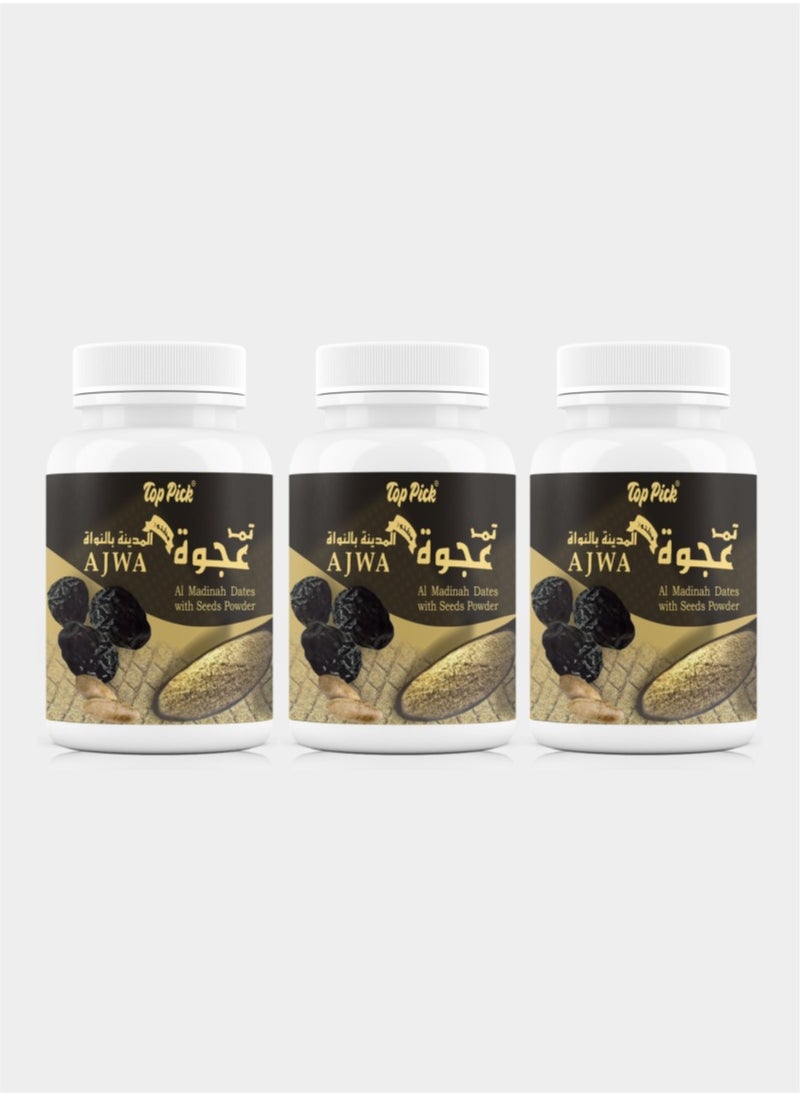 Top Pick Ajwa Al Madinah Dates Seed Powder 100gram Pack of 3 