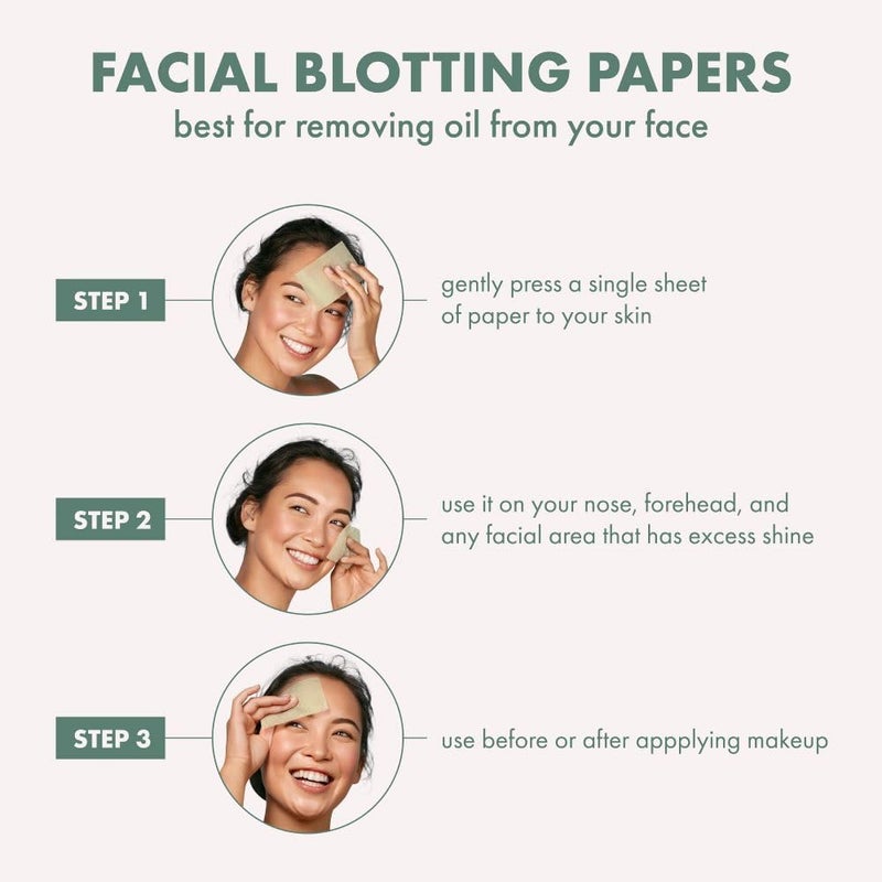 EcoTools Natural Oil Absorbing Facial Blotting Papers, Plant-Based Materials, Makeup Friendly, Removes Excess Oil, Travel Sized, Easy To Use, Perfect For Oily & Shiny Skin, 200 Sheet Count - Image 4