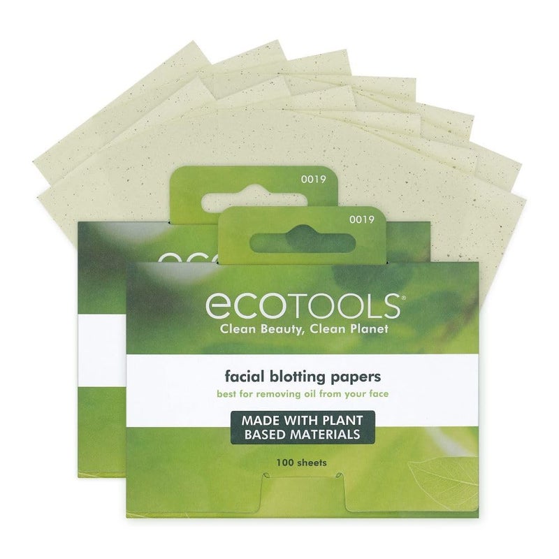 EcoTools Natural Oil Absorbing Facial Blotting Papers, Plant-Based Materials, Makeup Friendly, Removes Excess Oil, Travel Sized, Easy To Use, Perfect For Oily & Shiny Skin, 200 Sheet Count - Image 1