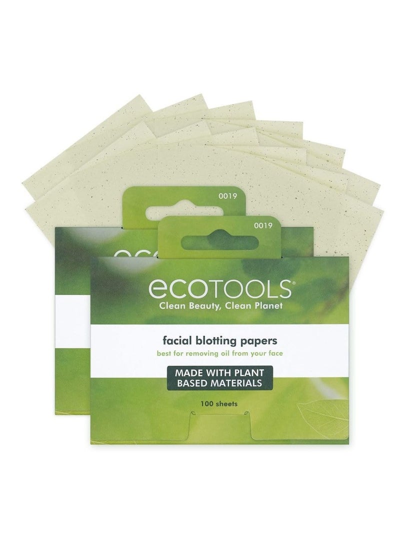 Ecotools EcoTools Natural Oil Absorbing Facial Blotting Papers, Plant-Based Materials, Makeup Friendly, Removes Excess Oil, Travel Sized, Easy To Use, Perfect For Oily & Shiny Skin, 200 Sheet Count  - Image 1