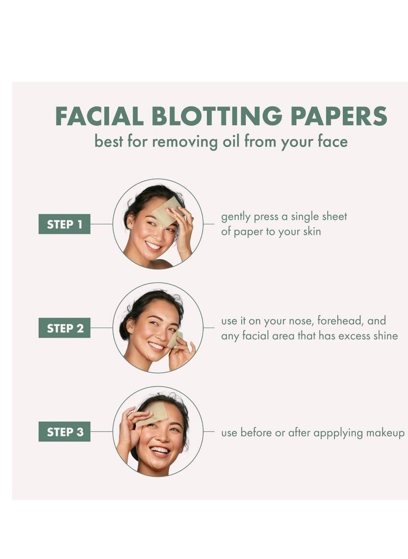 Ecotools EcoTools Natural Oil Absorbing Facial Blotting Papers, Plant-Based Materials, Makeup Friendly, Removes Excess Oil, Travel Sized, Easy To Use, Perfect For Oily & Shiny Skin, 200 Sheet Count  - Image 4