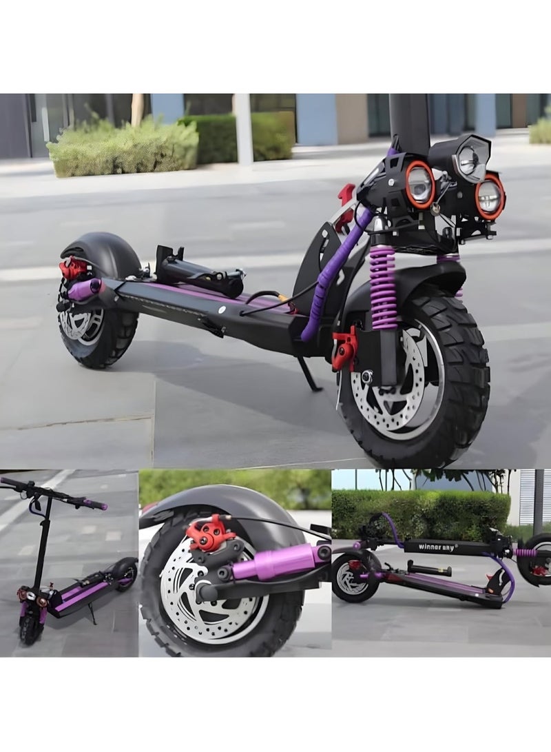 وينر سكاي سكوتر كهربائي E10، محرك 1200 واط، نظام إضاءة مُحسّن بثلاثة مصابيح، بطارية 48 فولت 13 أمبير/ساعة، لون بنفسجي - Image 2