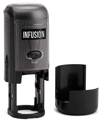 Infusion Round Teacher Stamp, Holiday, 3/4'' Self-Inking Rubber Stamp - Pumpkin - Orange Ink - Image 3