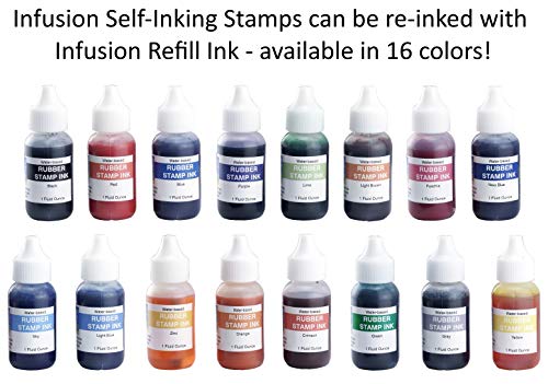 Infusion Round Teacher Stamp, Holiday, 3/4'' Self-Inking Rubber Stamp - Pumpkin - Orange Ink - Image 4