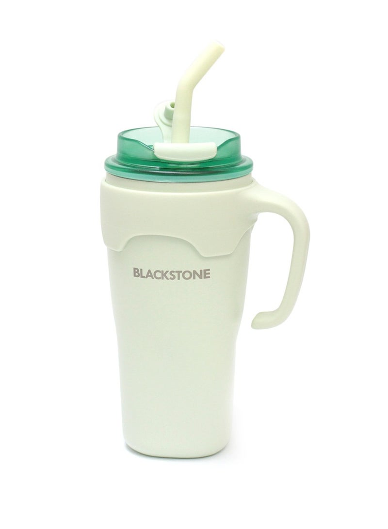 BLACKSTONE Stainless Steel Insulated Travel Mug with Handle & Steel Straw With Capacity Of 650ML Green  - Image 1