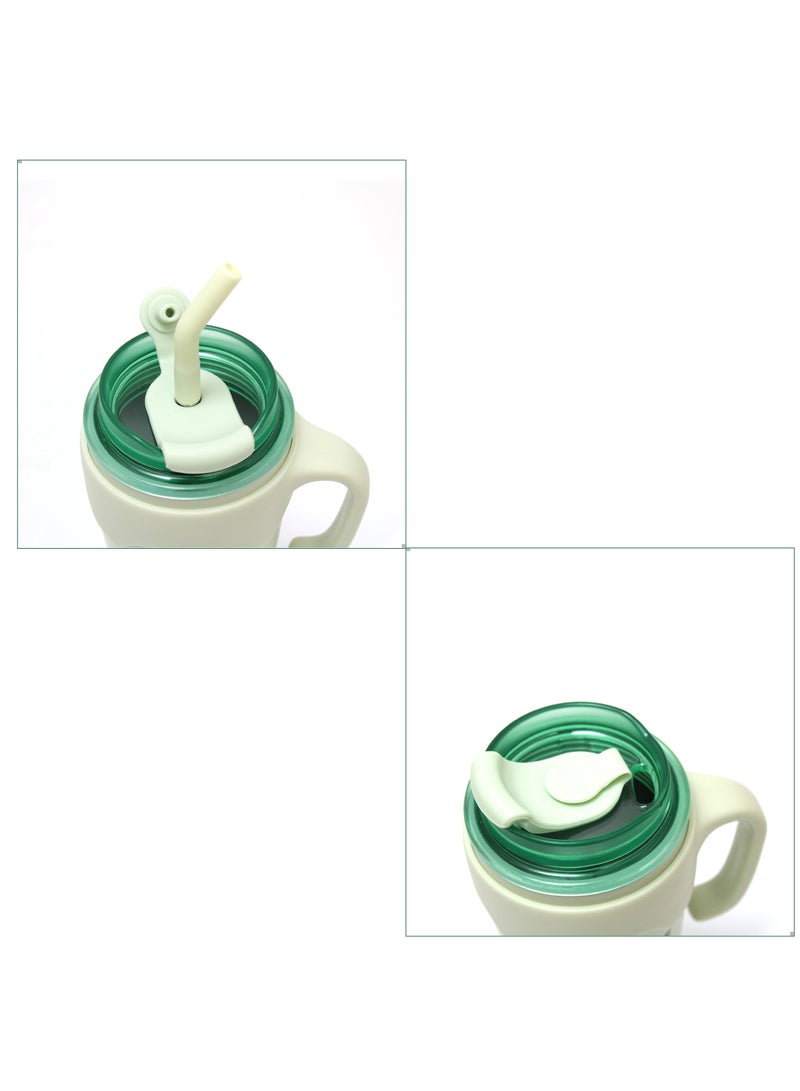 BLACKSTONE Stainless Steel Insulated Travel Mug with Handle & Steel Straw With Capacity Of 650ML Green  - Image 3
