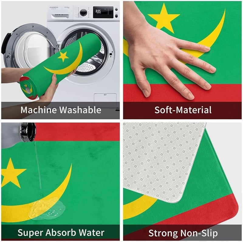 PHAYAH Mauritania Flag Doormat 16x24 Inches Indoor Outdoor Front Door Mat - Image 5