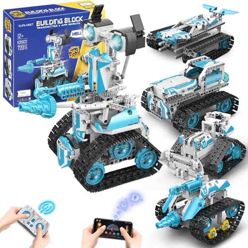 Suplanet STEM Robot for Kids Ages 814 5in1 Remote Control and APP Programmable Robot Toys  720 Pcs DIY Building Science Educational Kit Building Block Birthday Present for Teen Boys Girls - Image 1