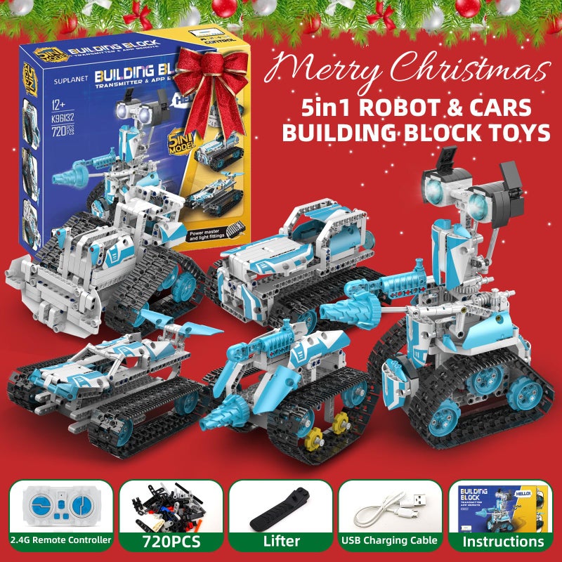Suplanet STEM Robot for Kids Ages 814 5in1 Remote Control and APP Programmable Robot Toys  720 Pcs DIY Building Science Educational Kit Building Block Birthday Present for Teen Boys Girls - Image 3