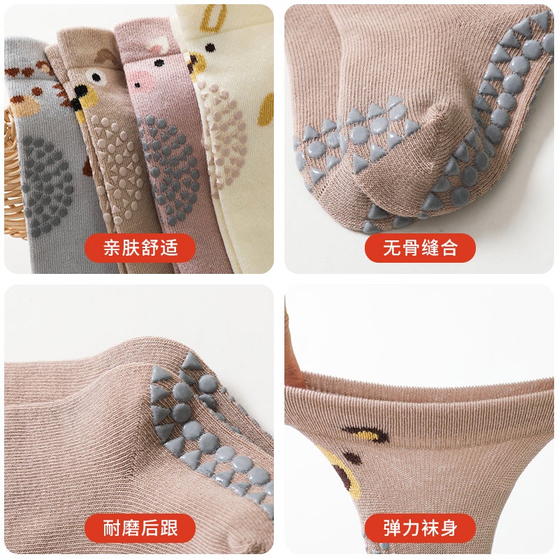 جوارب ركبة للأطفال، مانعة للانزلاق، أربعة مواسم، قطنية، لزحف ومشي الأطفال - Image 5