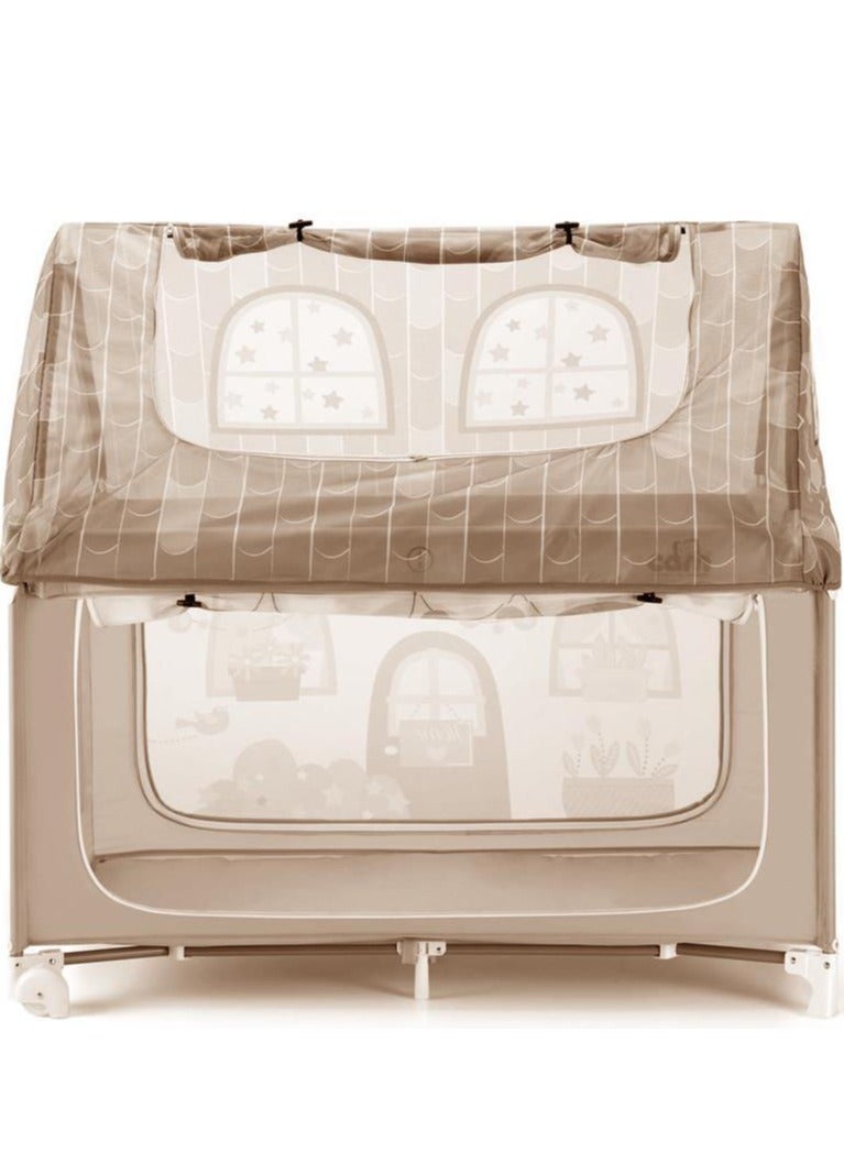 cam Travel Cot, Daily Sweet Dreams -  Beige- From 0 To 36 Months, 2 Castors, Travel Bag, Compact Folding, Large Pocket, Baby Bed, Baby Cot, Practical And Compact Go-Anywhere Travel Cot  - Image 2