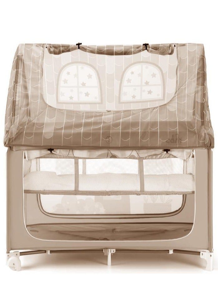 cam Travel Cot, Daily Sweet Dreams -  Beige- From 0 To 36 Months, 2 Castors, Travel Bag, Compact Folding, Large Pocket, Baby Bed, Baby Cot, Practical And Compact Go-Anywhere Travel Cot  - Image 3