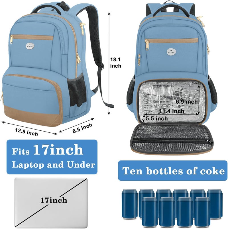 MATEIN Lunch Backpack for Women, 17 Inch Modern Insulated Work Backpack with Laptop Compartment, Water Resistant Stylish Preppy Meal Prep Bag with Cooler Lunch Box for Work Office Commute College Trip - Image 4