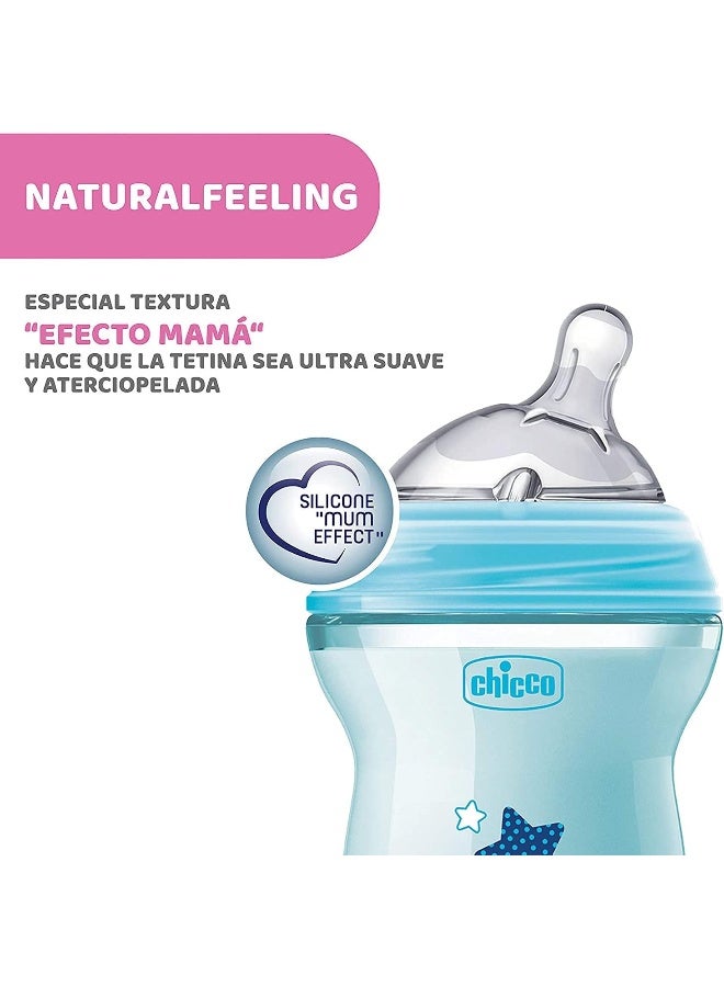 Chicco Natural Feeling Bottle, 150ml, Blue (0m+) - Image 5