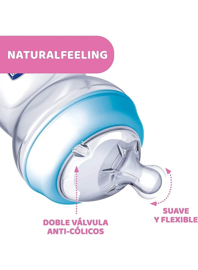 Chicco Natural Feeling Bottle, 150ml, Blue (0m+) - Image 3