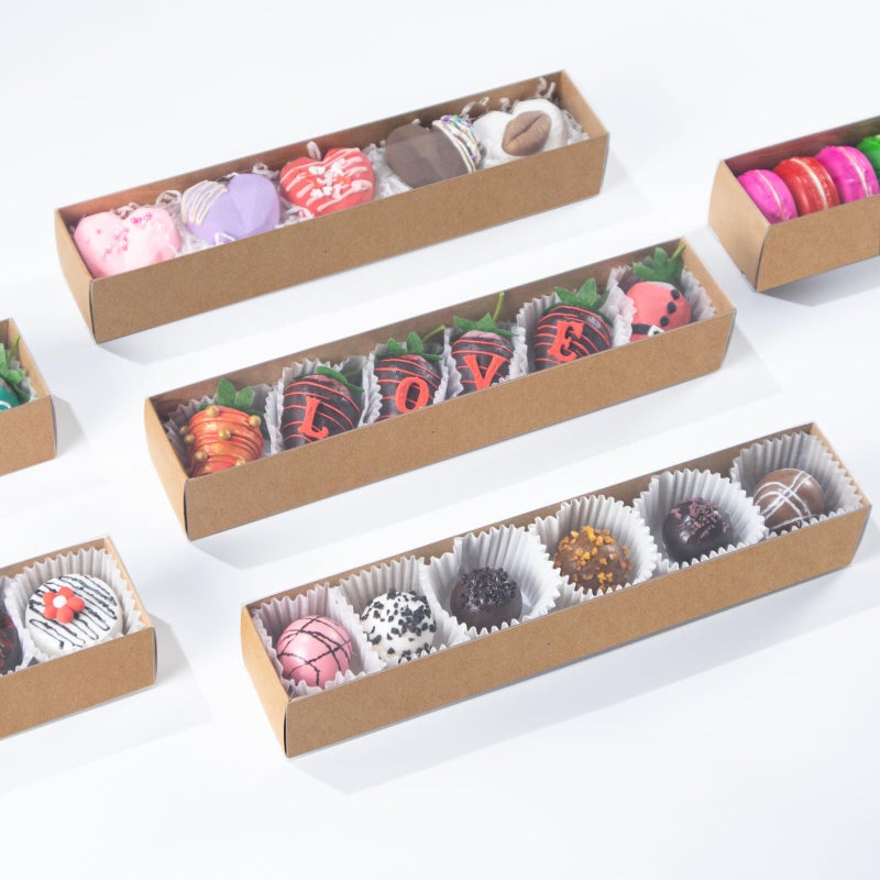 JCXGRVC 15Pack 12x2Â¼x2 Inches Strawberry Boxes Macaron boxes Chocolate Truffle Boxes Cookies boxes Bakery Boxes with Clear Window - Image 3