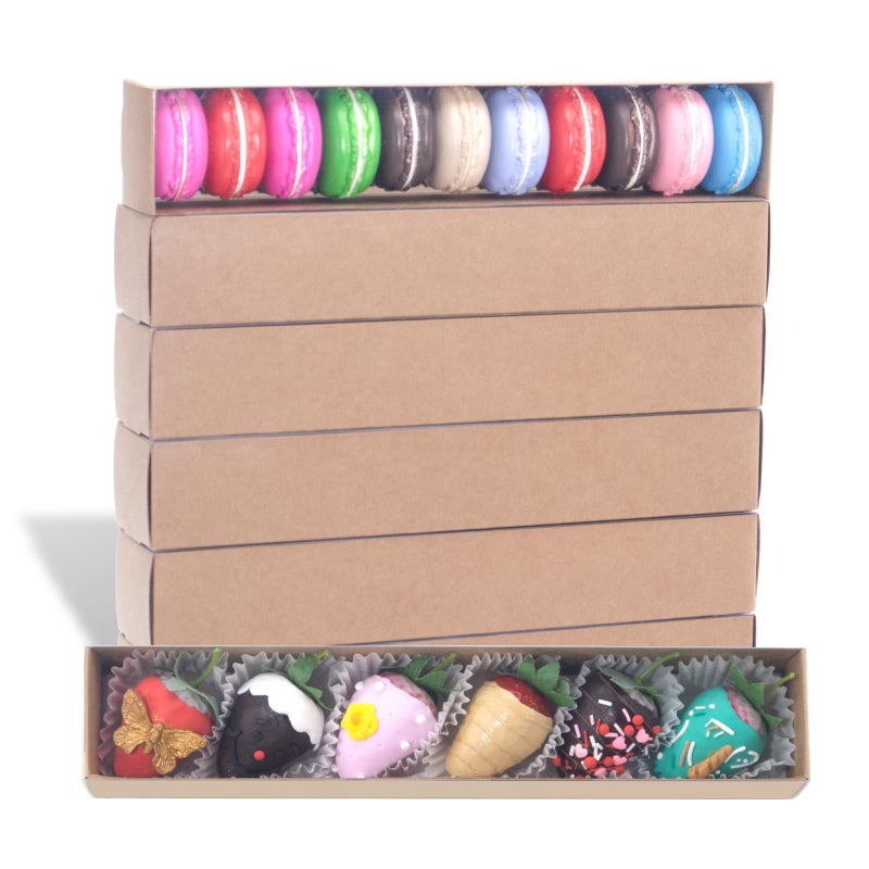 JCXGRVC 15Pack 12x2Â¼x2 Inches Strawberry Boxes Macaron boxes Chocolate Truffle Boxes Cookies boxes Bakery Boxes with Clear Window - Image 4