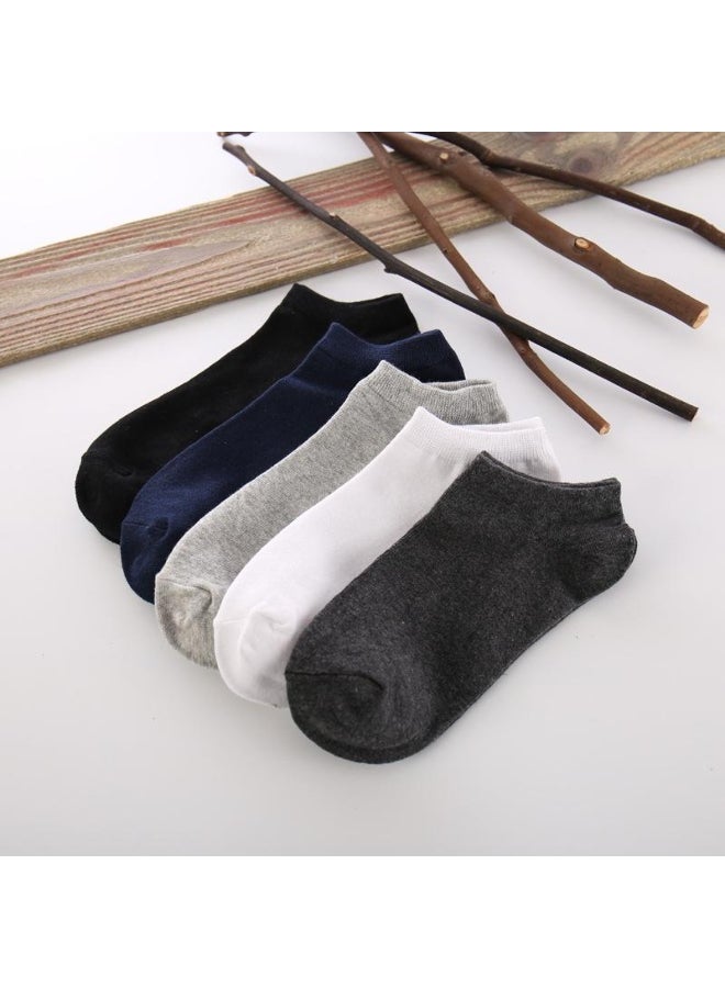 5 Pairs-pack Men's Short Socks Cotton No Show Socks Men Soft Comfortable Size 38-45