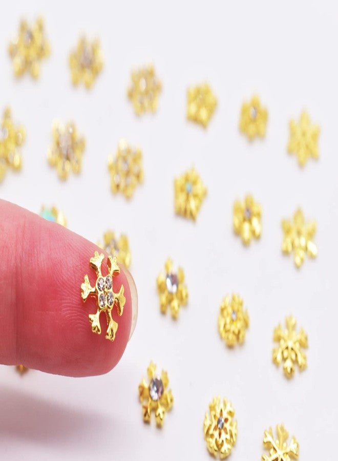 LIFOOST Nail Charms Snowflake Rhinestones for Nails 24Pcs 3D Gold Crystals Diamonds Nail Charms and Gems Y2k Nail Jewels for Nail Art - Image 5