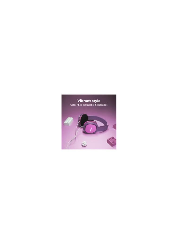 Philips Philips Wired Kids Over-Ear Noise-Isolating Headphones, Safe sound – Volume Limiting - Ear Cushion Purple  - Image 2