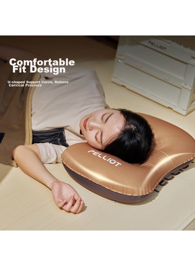 PELLIOT Bosiehe Inflatable Pillow, Outdoor Camping Equipment, Lightweight, Portable, Easy To Store, Travel Pillow, 16105305, Khaki Color - Image 2