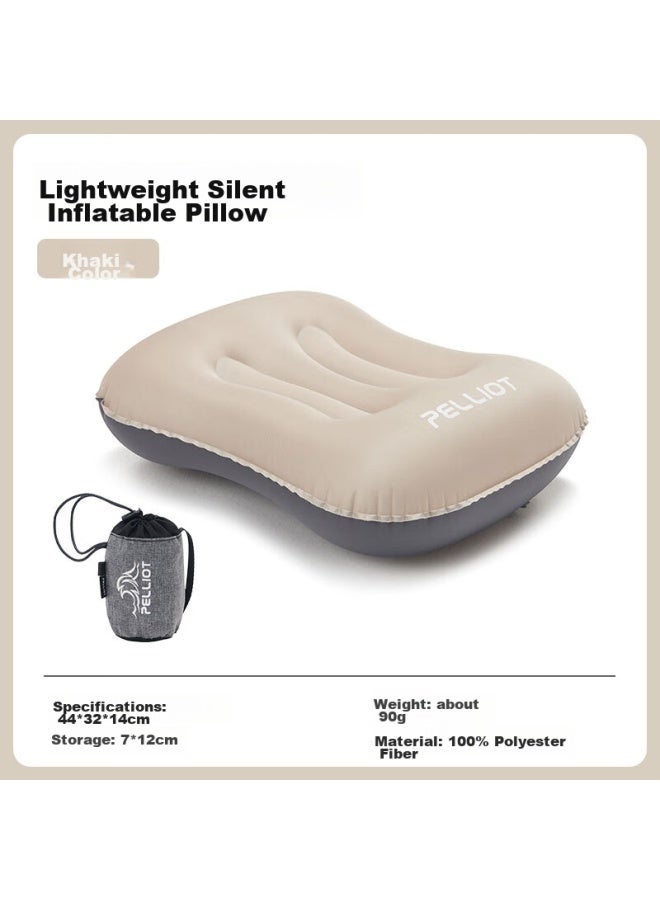 PELLIOT Bosiehe Inflatable Pillow, Outdoor Camping Equipment, Lightweight, Portable, Easy To Store, Travel Pillow, 16105305, Khaki Color - Image 1