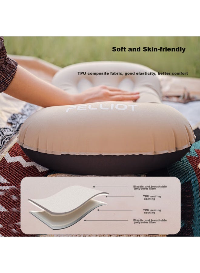PELLIOT Bosiehe Inflatable Pillow, Outdoor Camping Equipment, Lightweight, Portable, Easy To Store, Travel Pillow, 16105305, Khaki Color - Image 3