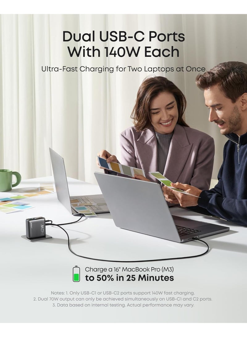 Anker Laptop Charger, 140W MAX USB C Charger, 4-Port Multi-Device Fast Charging, Advanced GaN Power Adapter, Intuitive Touch Controls, for MacBook, iPhone 17/16 Series, Samsung Galaxy, Pixel, and More - Image 5