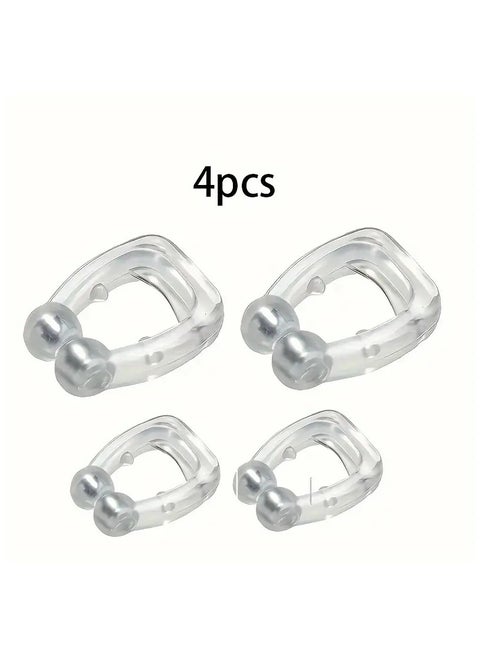 Anti Snoring Devices, Snore Stopper Upgraded Magnetic Anti Snoring Nose Clip, Snoring Solution for Comfortable and Quieter Sleep, 4 Piece Nose Clip Stop Snoring, Effective to Relieve Snoring