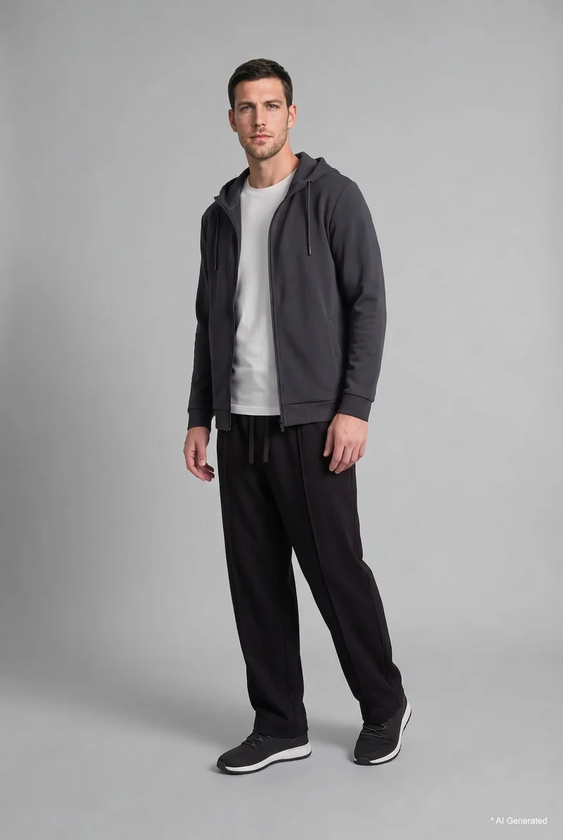 Defacto Regular Fit Cotton Zip-Up Hoodie