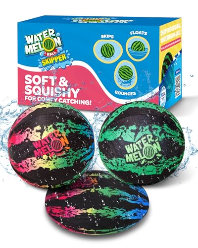 Watermelon Ball Water Skip Ball Cool Pool Beach Balls for Kids Adults Family Water Games for Summer Fun Two 24 Balls One 3 Disc 3Pack - Image 1
