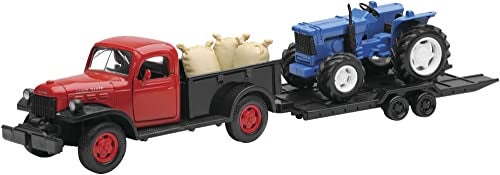 NewRay Toys SS54296B 132 1946 Dodge Power Wagon with Farm Tractor - Image 1