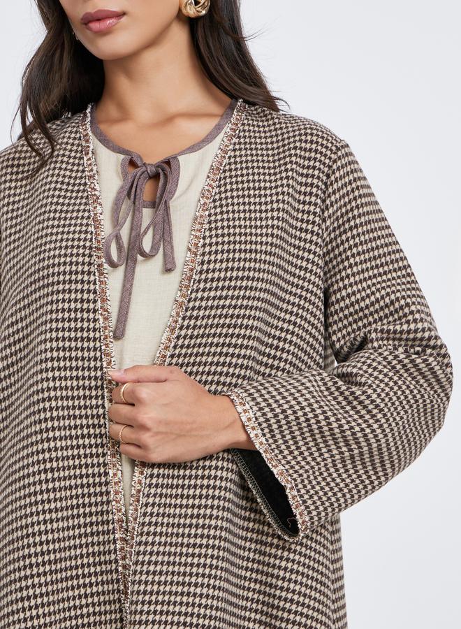 أميرة عباية مفتوحة من الأمام بنقشة هوندستوث - Image 3