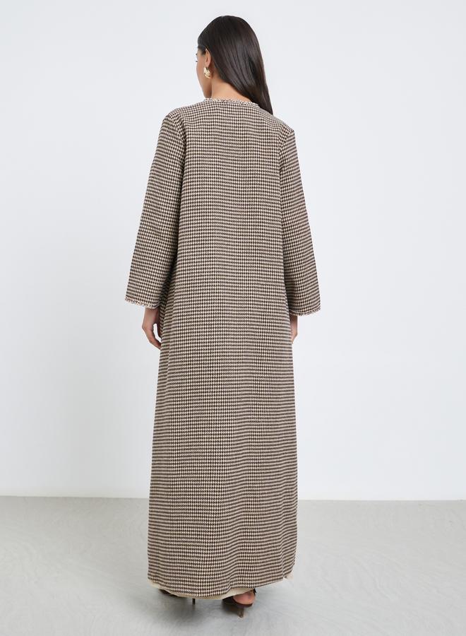 أميرة عباية مفتوحة من الأمام بنقشة هوندستوث - Image 4