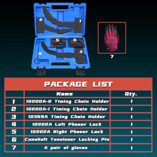 Yuesstloo مجموعة أدوات توقيت 3.6 بنستار، أدوات تثبيت عمود الكامات متوافقة مع VW كرايسلر جيب رام دودج جراند شيروكي رانجلر، مجموعة أدوات قفل سلسلة توقيت المحرك 3.6L، استبدال 10200A، 10202A، 10369A - Image 3