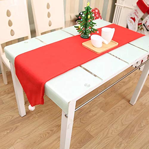 The Purple Tree Cute Red Santa Hat Christmas Table Runner for 6 Seater Dining Table (Pack of 1, 13x72 inch) Velvet Table Runner - Image 1
