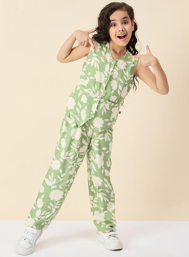 ستايلو بج طقم بلوزة بلا أكمام وبنطلون بطبعة زهور من ستايلي - Image 2