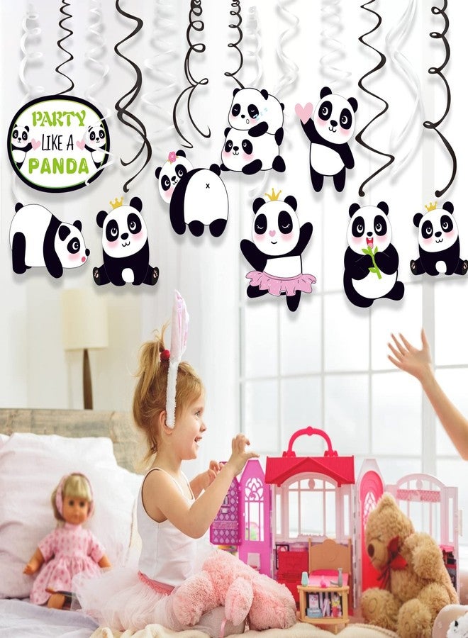 Kinyanco 30PCS Cute Panda Birthday Hanging Swirl Decorations, Panda Bear Birthday Party Supplies Party Decorations Animal Panda Theme Party Favors for Kids Boy and Girl Baby Shower - Image 4