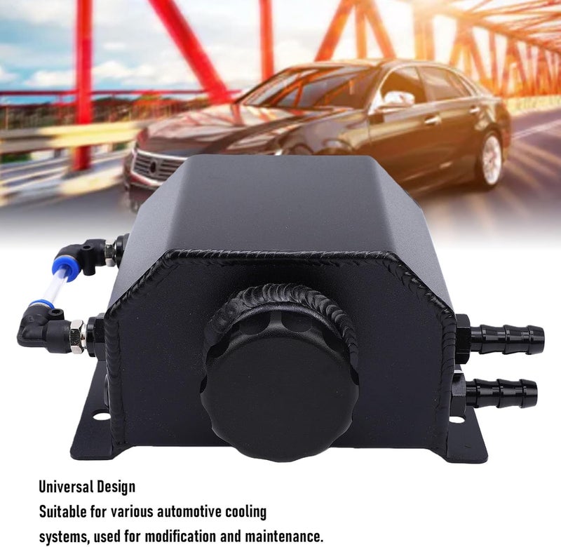 Coolant Overflow Tank, Aluminum Alloy Universal 1L Reservoir Expansion Tank with High Strength and Thermal Conductivity, for Automotive Cooling Systems Modifications and Repairs - Image 3