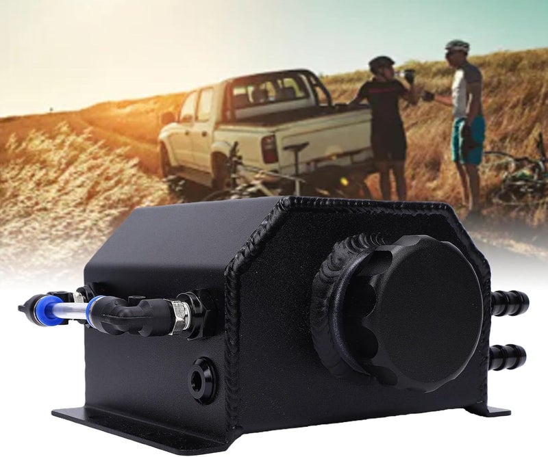 Coolant Overflow Tank, Aluminum Alloy Universal 1L Reservoir Expansion Tank with High Strength and Thermal Conductivity, for Automotive Cooling Systems Modifications and Repairs - Image 2