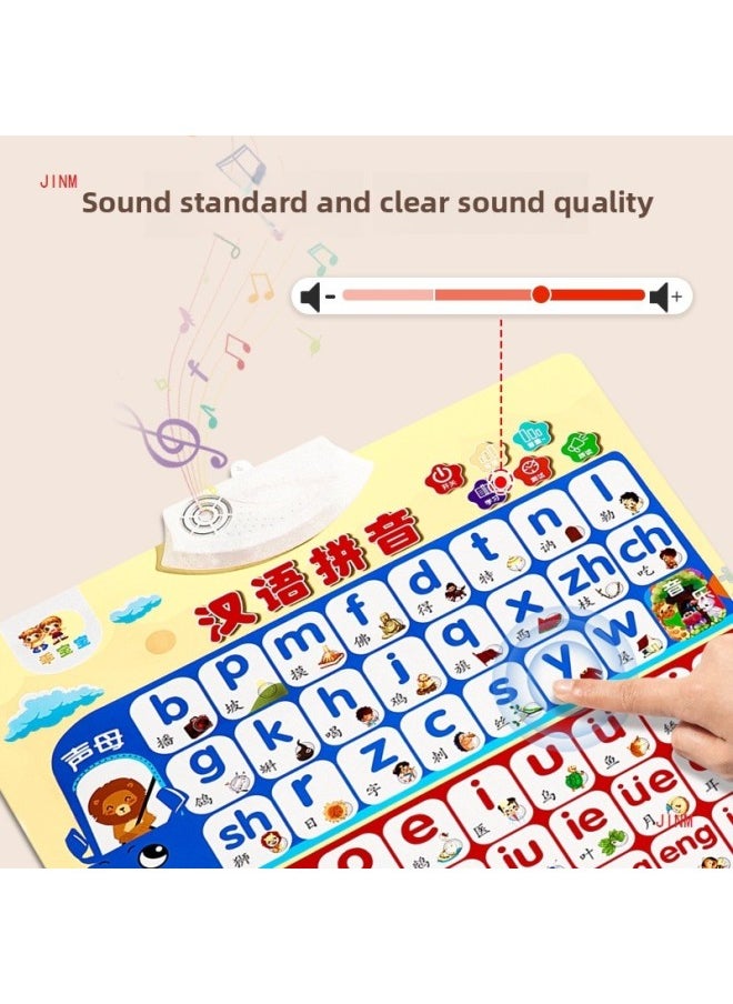 Generic - Chinese Pinyin Alphabet 26 Wall Stickers Digital Audio Early Education Wall Chart Point Reading Voice Book Learning Literacy Multiplication-Specifications:[super Value 4 Sets] Pinyin + Chinese Characters + Numbers + Multiplication Role (comes With Battery + Hook + Screwdriver) - Image 1
