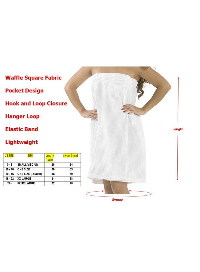 byLora Women's Shower Wrap Bath Robe, Lightweight Waffle Body Spa Wrap For Ladies, Gray, One size - Image 2