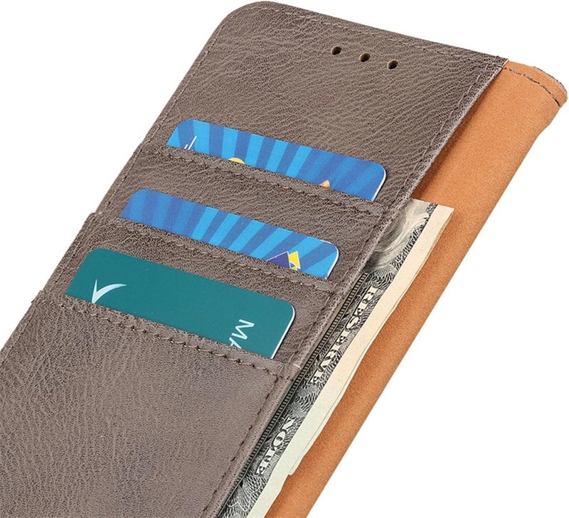 YUANSHXM-Wallet Case for Samsung Galaxy S25/S25 Plus/S25 Ultra,All-Inclusive Protection Flip Leather Shockproof Cover with Card Holder Kickstand Retro Business Phone Case (S25,Gray) - Image 2